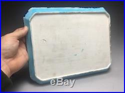 Amazing Antique Large Longwy Pottery French Faience Tray