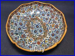 Ancien Saladier plat creux en faïence de GIEN vintage céramique french antique
