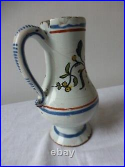 Ancien petit pichet faience Nord France 18ème Antique french earthenware pitcher
