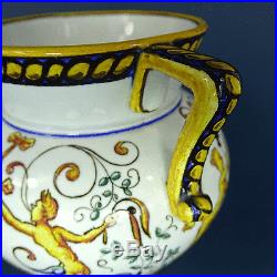 Antik Fajance Majolika Antique French Renaissance Faience Vase GIEN Majolica