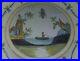Antique-1800-s-French-Faience-Pottery-Plate-Man-Fishing-Bee-Unmarked-Quimper-01-yosb