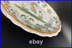 Antique 18th-19thC French Faience Plate Tin Glazed 9.5 Moustiers