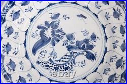 Antique 18th Century Dutch Delft French Country Farmhouse Faience Floral Plate