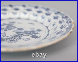 Antique 18th Century Dutch Delft French Country Farmhouse Faience Floral Plate