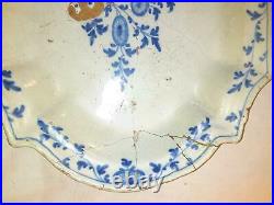 Antique 18th Century French Rouen Faience Ceramic Serving Platter Circa 1730
