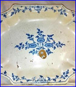 Antique 18th Century French Rouen Faience Ceramic Serving Platter Circa 1730