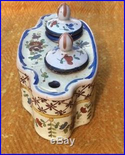 Antique 18th Century Inkwell Sceaux French Faience