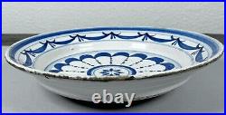 Antique 18th Century Majolica Charger Dish Faience Plate Tin Glazed Blue White