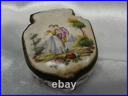 Antique 18th Century Sceaux French Faience Porcelain Hinged Dresser Trinket Box