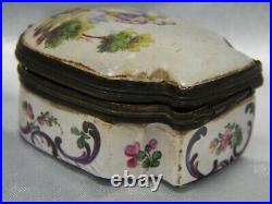 Antique 18th Century Sceaux French Faience Porcelain Hinged Dresser Trinket Box