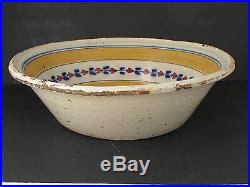 Antique 18th c. Large French Faience Ceramic Bowl / Basin
