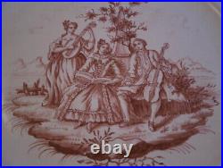 Antique 18thC French Faience Majolica Scenic Plate Fayence Teller France Scene