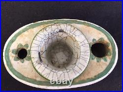 Antique 19 century marsille france french faience inkwell pottery signed