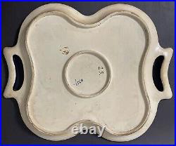 Antique 19C French Emaux de Longwy Large Faience Tray and Vase