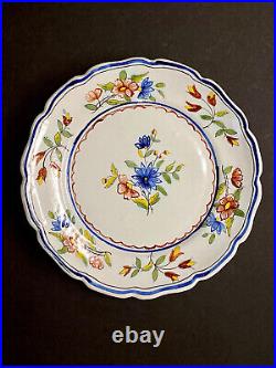 Antique 19c Fourmaintraux Courquin French Faience Majolica Delft Plate c. 1870