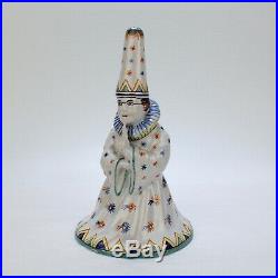 Antique 19th Century Desvres French Faience Figural Wizard Bell PT