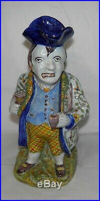 Antique 19th Century FRENCH FAIENCE Pottery FIGURAL TAVERN JUG Pitcher MAN L@@K