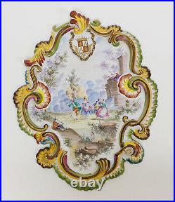Antique 19th Century French Faience Armorial Dish Plaque LILLE 1767