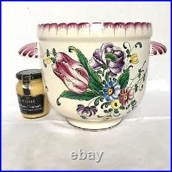 Antique 19th Century French Faience Cachepot Luneville