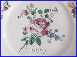 Antique 19th Century French Faience Floral Plate