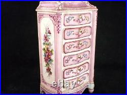 Antique 19th Century French Faience Pottery Semainier Chest Of Drawers Rouen