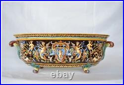 Antique 19th French Gien Faience Jardiniere Faience Pottery Hand painted