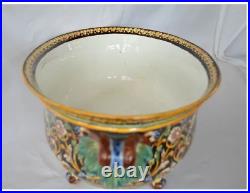 Antique 19th French Gien Faience Jardiniere Faience Pottery Hand painted
