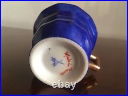 Antique 19th French Paris Porcelain Cabinet Cup & Saucer Cobalt And Gold Signed