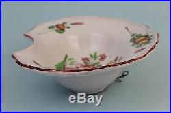 Antique 19th c French Faience Hand Painted Rooster Pottery Barbers Shaving Bowl