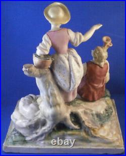 Antique 19thC French Faience Lady & Gent Figurine Figure Fayence Figur France #2