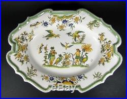 Antique 19thC French Faience de Moustiers Grotesque Hand Painted Platter Plate