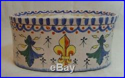 Antique 19thc French CA Faience Alcide Chaumeil Tours Armorial Inkwell Quimper