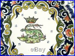 Antique Blois French faience wall plate from late 19th Century, Marked