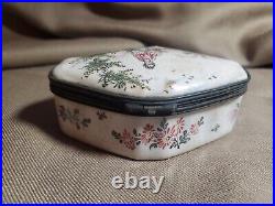 Antique C18th French Veuve Perrin Faience Patch/Snuff Box