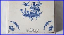 Antique Delft /faience/pos French Blue And White Wild Game Grouse/ Pheasant