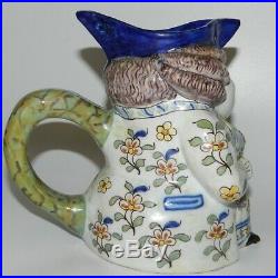 Antique Desvres French Faience Figural Tavern Jug Toby Made in France