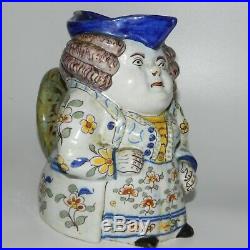Antique Desvres French Faience Figural Tavern Jug Toby Made in France