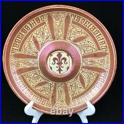 Antique E Balon et Blois French Faience Fleur de Lys ceramic plate dish 8 3/4
