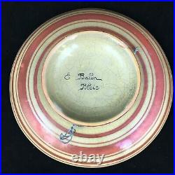Antique E Balon et Blois French Faience Fleur de Lys ceramic plate dish 8 3/4