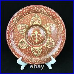 Antique E Balon et Blois French Faience Fleur de Lys ceramic wall plate dish 9