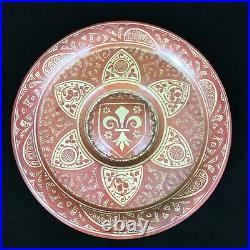 Antique E Balon et Blois French Faience Fleur de Lys ceramic wall plate dish 9