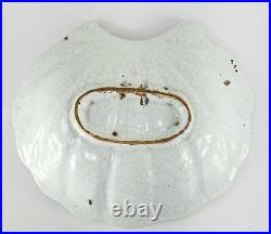 Antique English or French Polychrome Delft Faience Shell Shaped Barbers Bowl