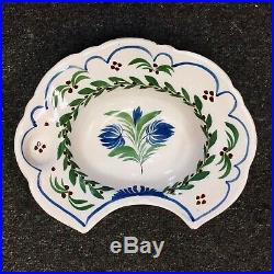 Antique FRENCH FAIENCE Shaving Bowl Quimper
