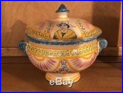 Antique Faience French Henriot Corbeille Quimper 1930 -small tureen