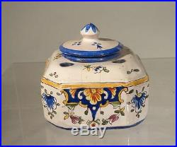 Antique Faience La Bourboule Majolica Maiolica Inkwell Stationary Signed French