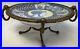 Antique-Faience-Low-Bowl-Plate-Centerpiece-Console-In-Bronze-2-Handle-Stand-01-ib