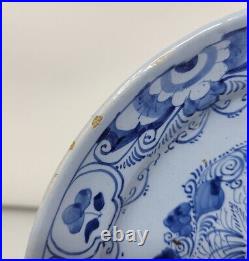 Antique French Blue Faience Plate Fruit Basket 8 5/8 c. 1790