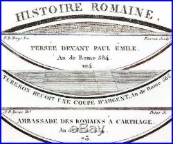 Antique French Creil Faience 4pc 9 5/8 Cabinet Plate Set, Histoire Romaine