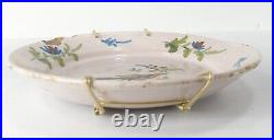 Antique French Delft Faience Dutch English Decorative Plate with Bird