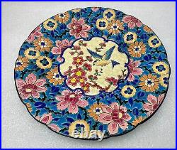 Antique French Emaux de Longwy Classic Enamel Art Plate 1920s Signed well marked